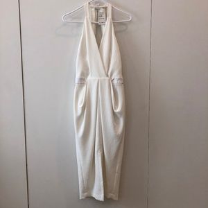 Dion Lee White Wash halter dress (with leather detail)